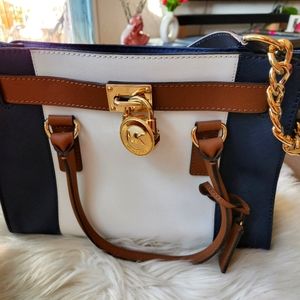 Michael Kors handbag navy_blue_white